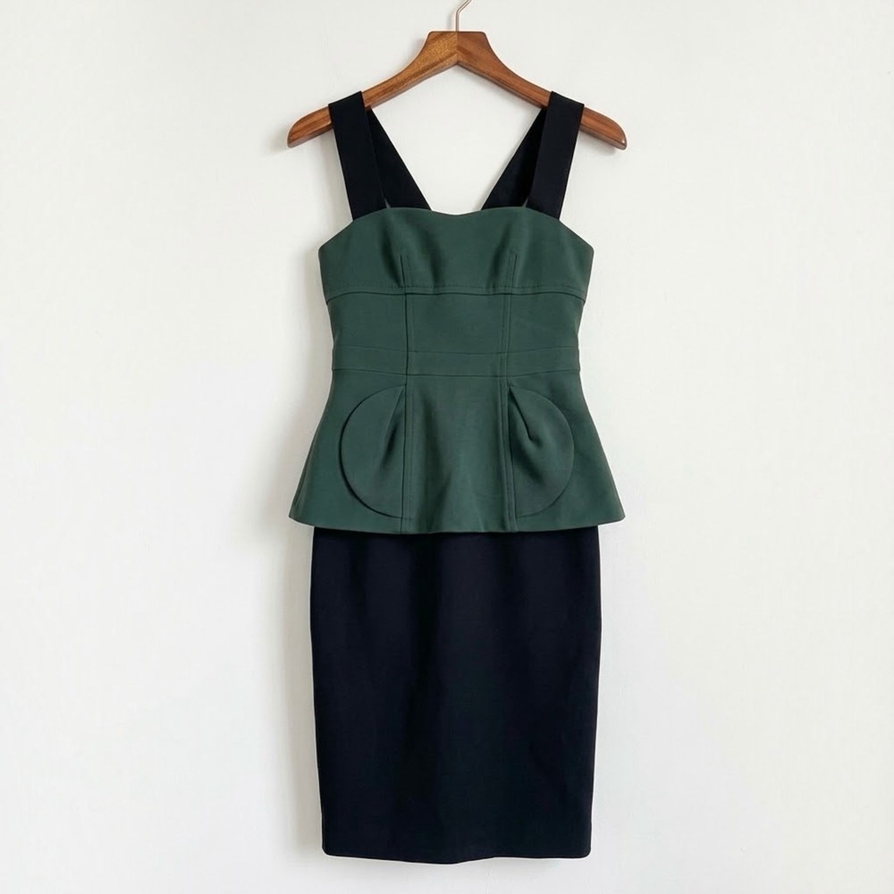 Marc Jacobs $2200 Structured Wool Peplum Midi Dress Fall 2011 New